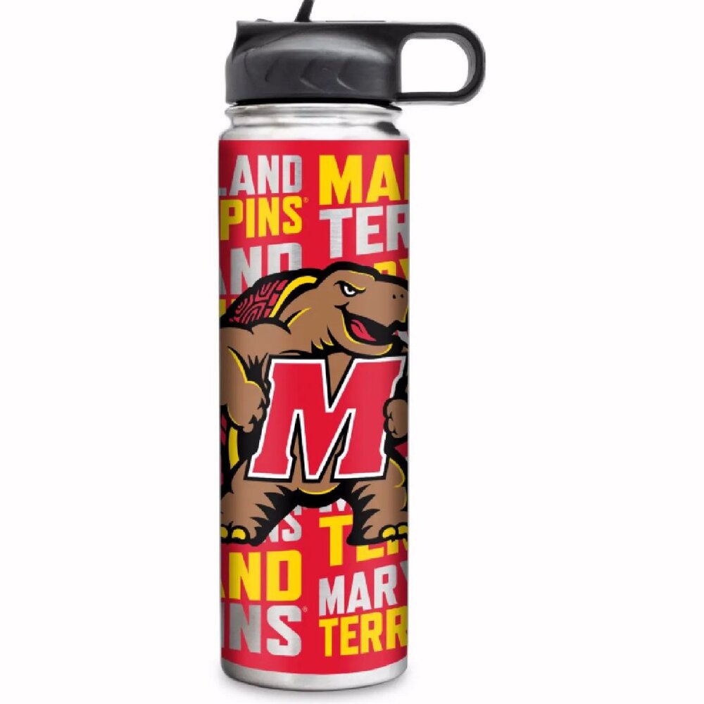University of Maryland Terrapins Terps 22oz Stainless Steel Metal Drinking - NEW
